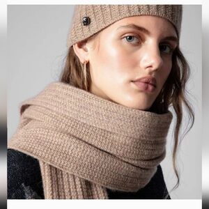Zadig & Voltaire Jared Cashmere Scarf / Wrap Soft Luxurious Camel Color